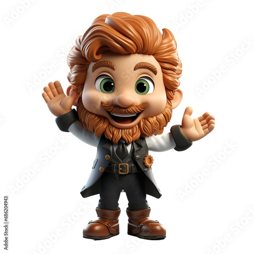 3D cartoon character of leprechaun of St. Patrick's Day