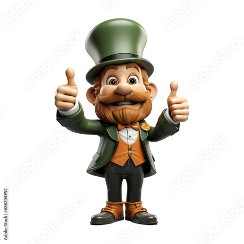 3D cartoon character of leprechaun of St. Patrick's Day