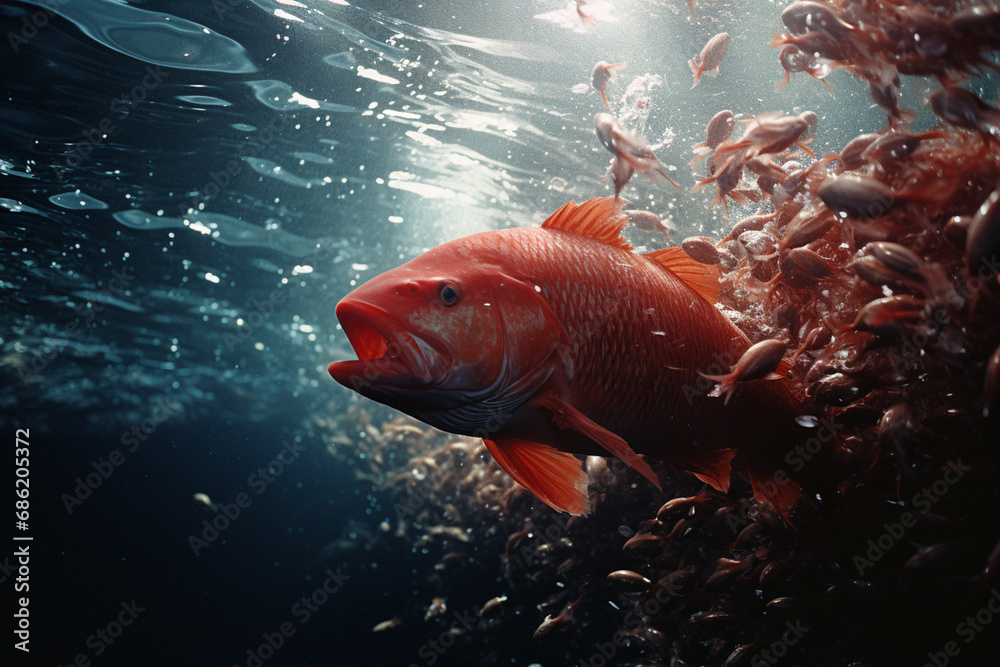 A visual depiction of the intricate oceanic food chain, where marine ... Biology Diagrams