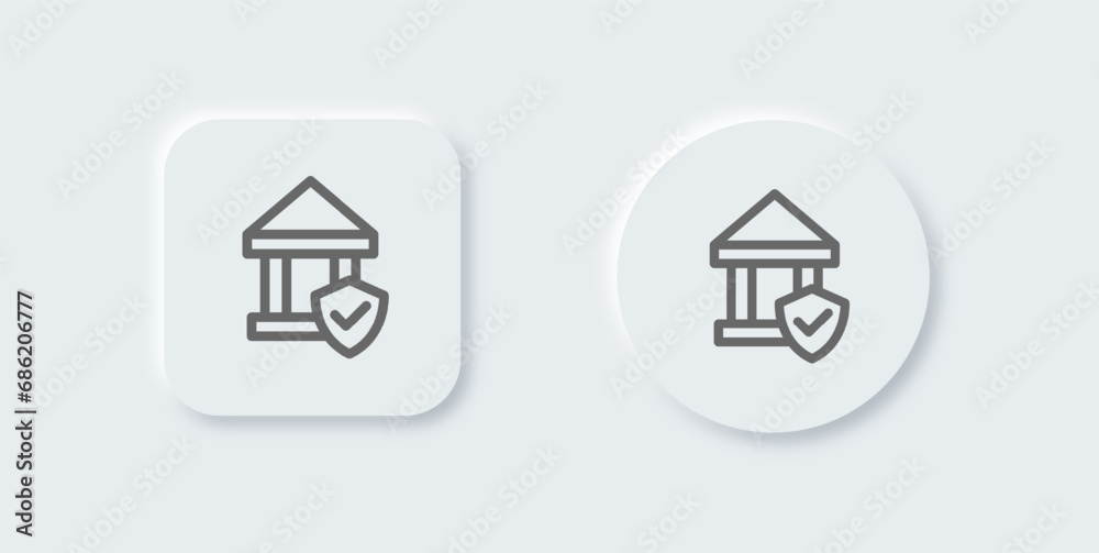 Authority line icon in neomorphic design style. Legal signs vector illustration. Authority line icon in neomorphic design style. Legal signs vector illustration.