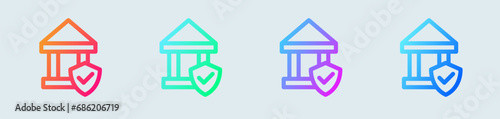 Authority line icon in gradient colors. Legal signs vector illustration.