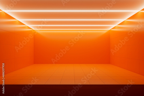 orange Empty Space. AI generative