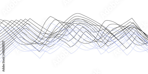 Abstract white background with a glowing abstract waves. Abstract wave element for design. Digital frequency track equalizer, Futuristic background design. Long exposure, Light painting photography.