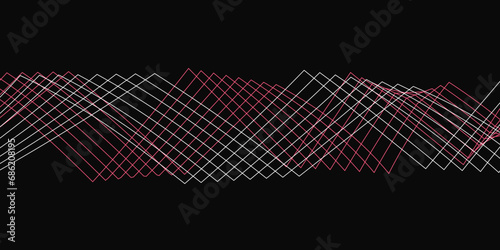 Abstract Black background with a glowing abstract waves. Abstract wave element for design. Digital frequency track equalizer, Futuristic background design. Long exposure, Light painting photography.