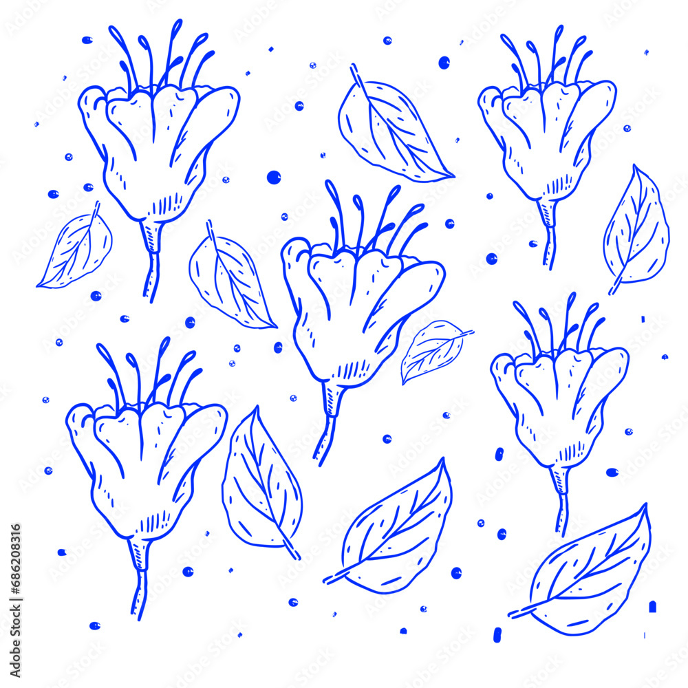 Naklejka premium Flower shapes vector illustration