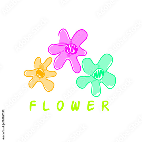 Beautiful and unique flowers. Drawn by hand. Stylish line art pen ink. Isolated vector illustration