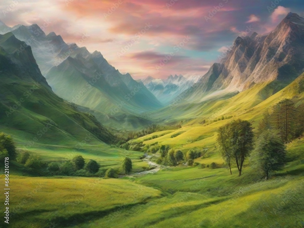 Fototapeta premium landscape with mountains