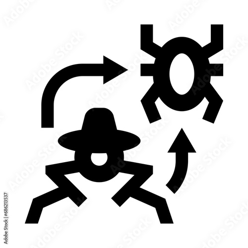 Hacker Malware Attack Outline Icon