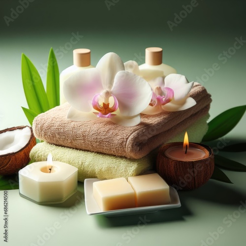 spa still life with candles