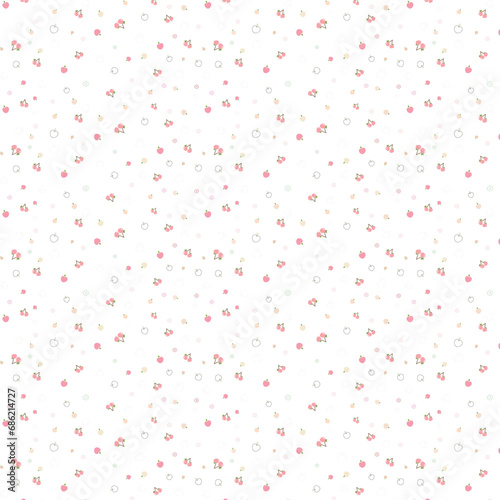 Cute vector design bunny peach flower aesthetic girly vector art seamless pattern design fabric print