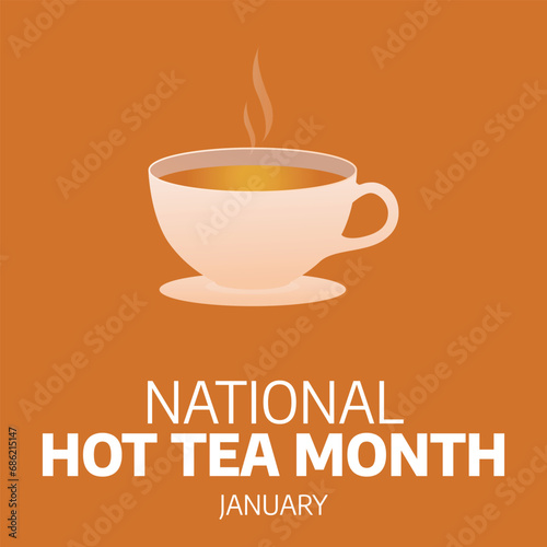 Flyers honoring National Hot Tea Month or events associated with it can utilize vector pictures regarding the month. design of flyers, celebratory materials.