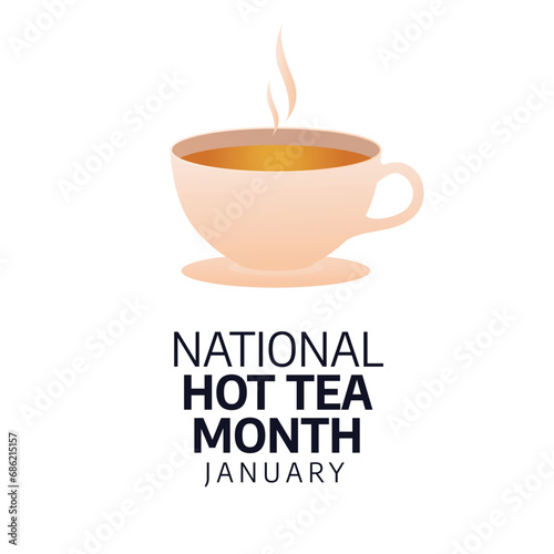 Flyers honoring National Hot Tea Month or events associated with it can utilize vector pictures regarding the month. design of flyers, celebratory materials.