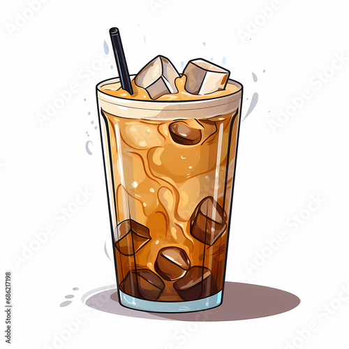 Ice Coffee Cartoon