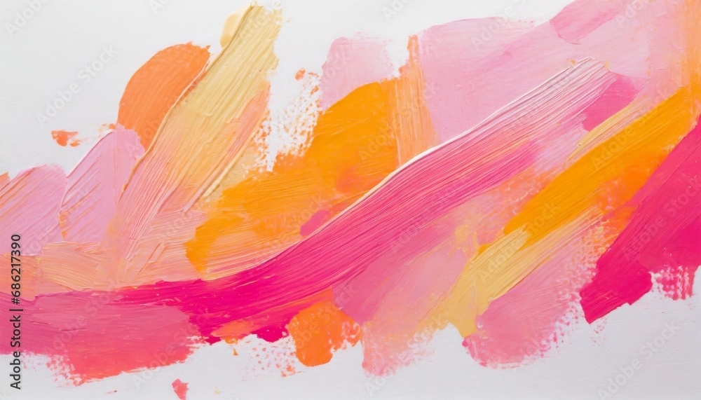 pink and orange art painting on white background