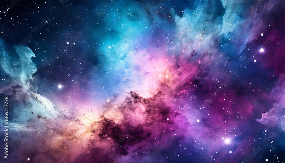 space background with realistic nebula and shining stars magic colorful galaxy with stardust