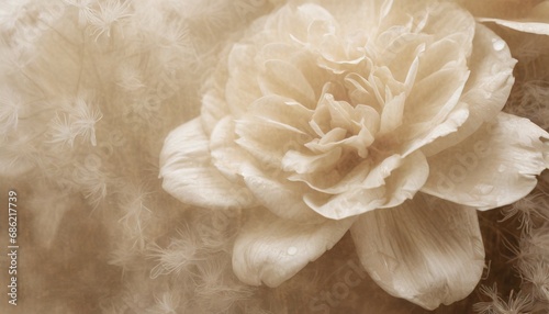 soft and dreamy beige flower textured background © Mary