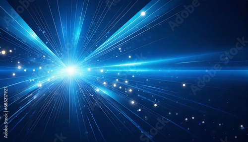 abstract blue spark rays light background generative ai technology