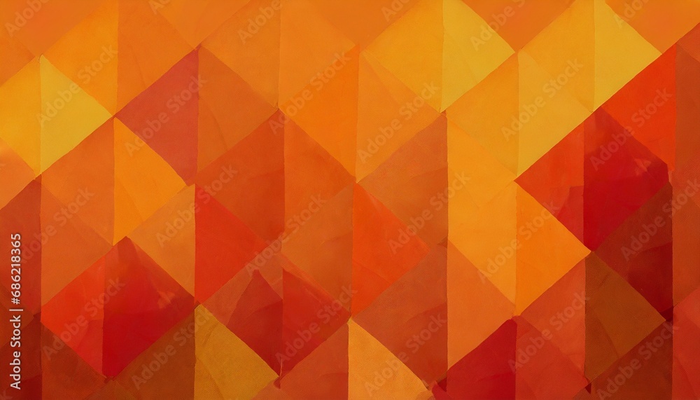 orange abstract background with autumn colors of red and yellow textured design for thanksgiving halloween and fall geometric block pattern