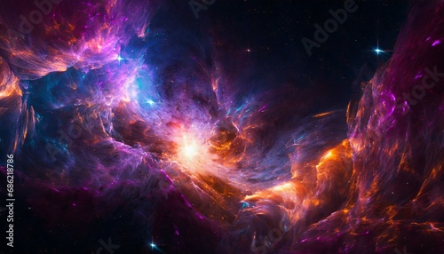 abstract outer space endless nebula galaxy background large view of a colorful dark nebula in space cosmic background with bright shining stars galaxies and a deep universe generative ai
