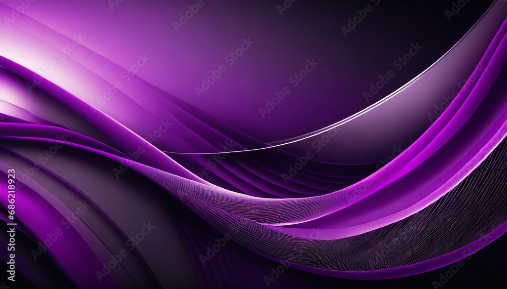 a purple abstract background with wavy lines and curves in the center ...