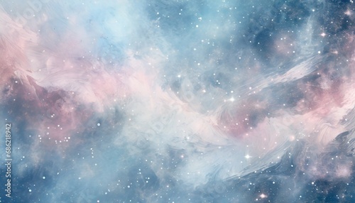 abstract pastel pale blue pink galaxy nebula background © Mary