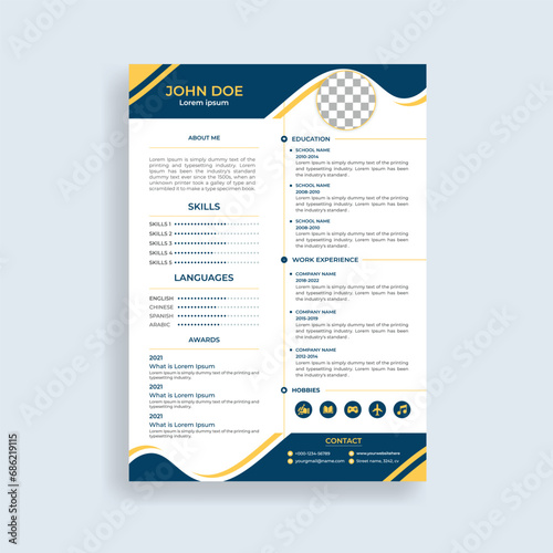 Modern curriculum creative cv template design