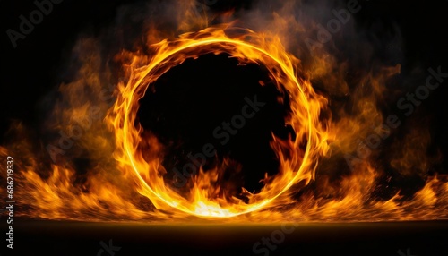 fire circle on a black background