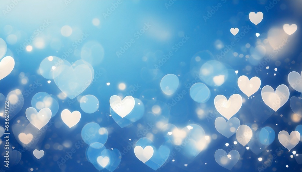 blue valentines day background with hearts bokeh love concept wallpaper