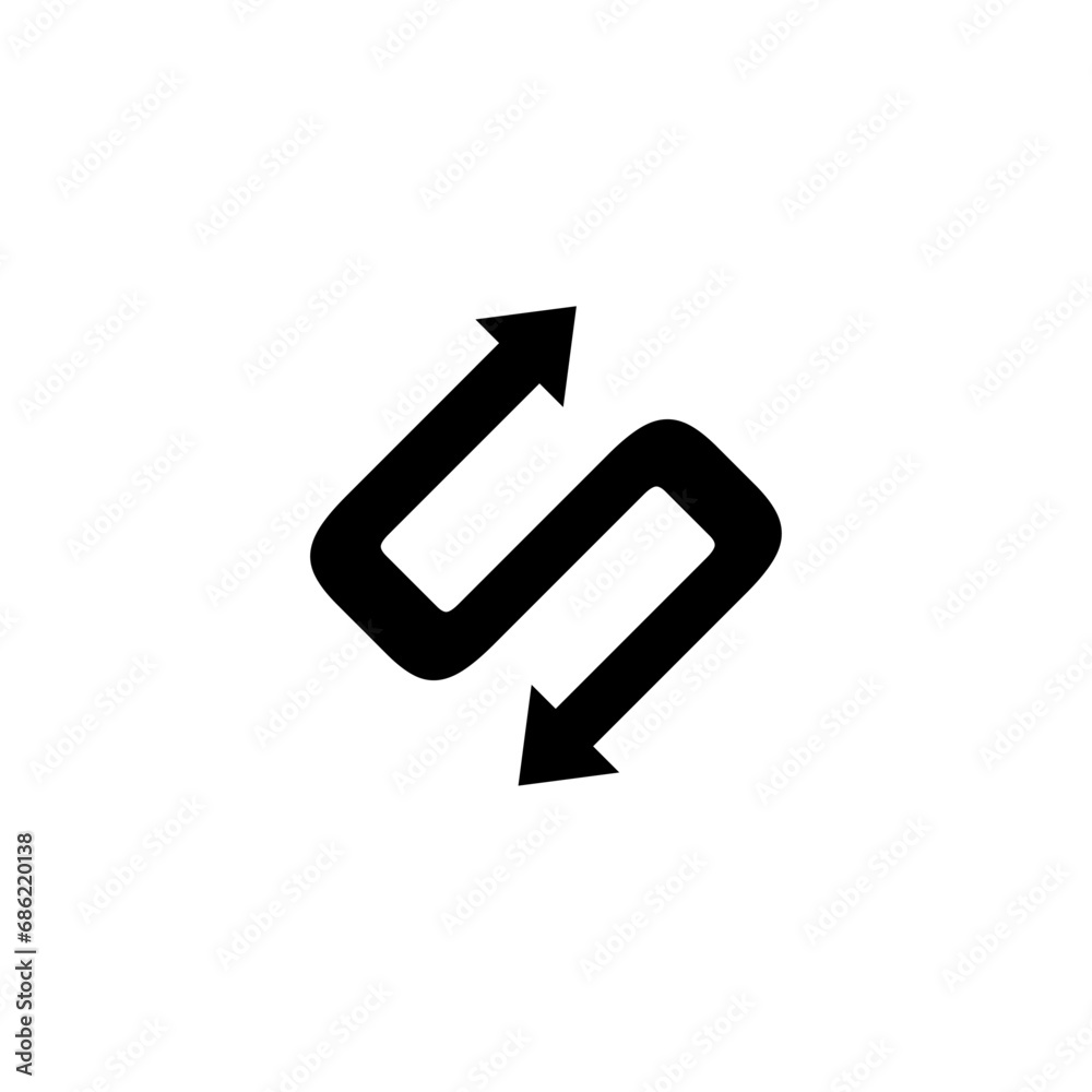 letter S line arrow logo design