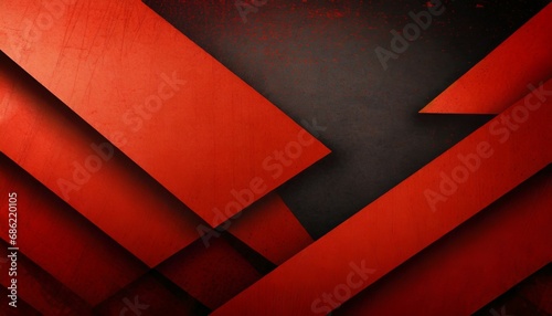 abstract red background with black grunge borders triangle shapes in red layers with angles and geometric pattern design in elegant modern background layout photo