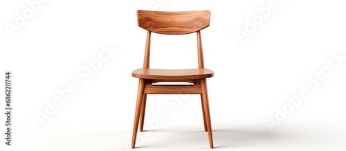 A modern wooden chair illustrated in on a white background photo