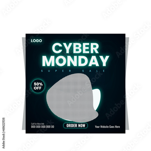 Cyber monday social media post template