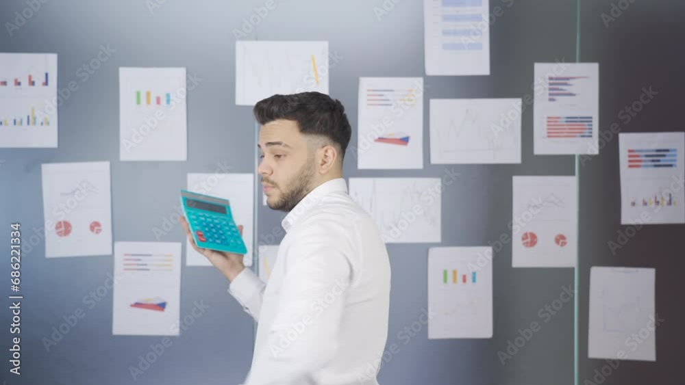 Businessman making calculations. Businessman making calculations.