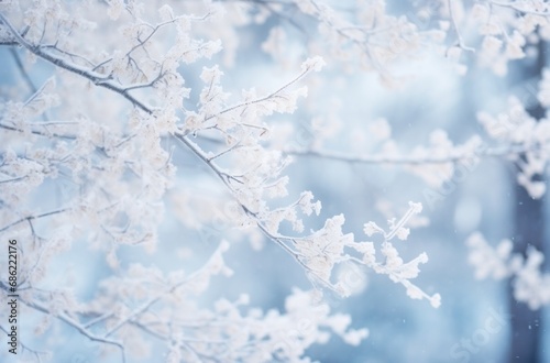 snow covered branches of a tree