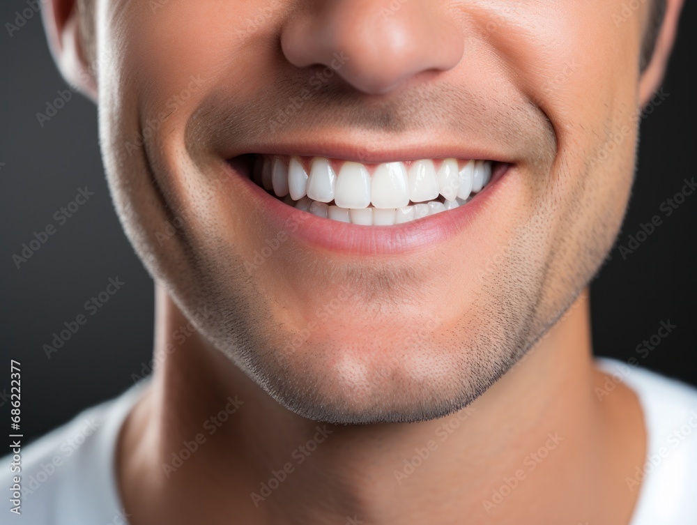 a man smiling with his teeth well trimmed a man smiling with his teeth well trimmed