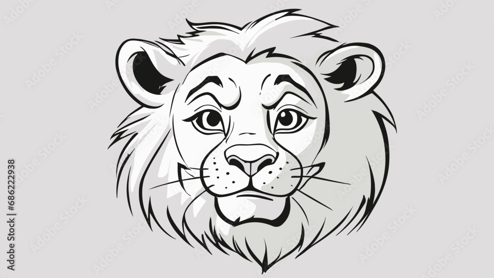 Obraz premium Lion cartoon character vector image. Illustration of cute lion design graphic on the white background
