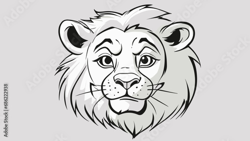 Fototapeta Naklejka Na Ścianę i Meble -  Lion cartoon character vector image. Illustration of cute lion design graphic on the white background