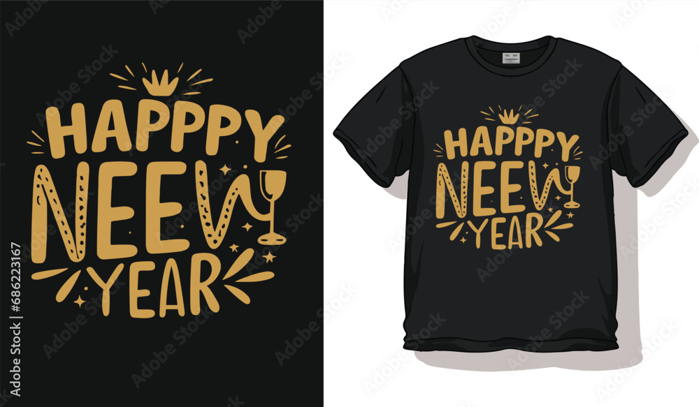 happy new year t shirt design concept 2024 happy new year t shirt design concept 2024