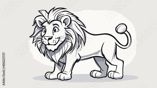 Lion cartoon character vector image. Illustration of cute lion design graphic on the white background © Buzan