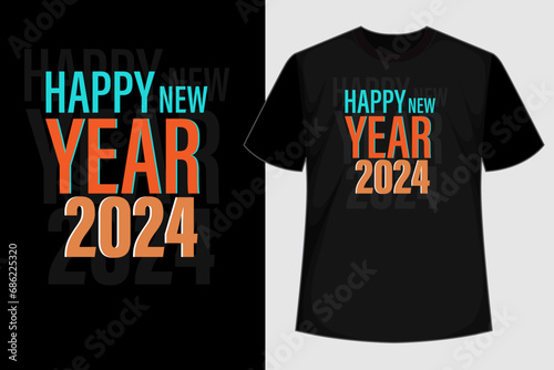 Happy new year 2024 t shirt design