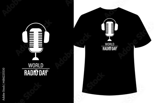 world radio day illustration vector graphic concept. Good for White and Black T Shirt Design