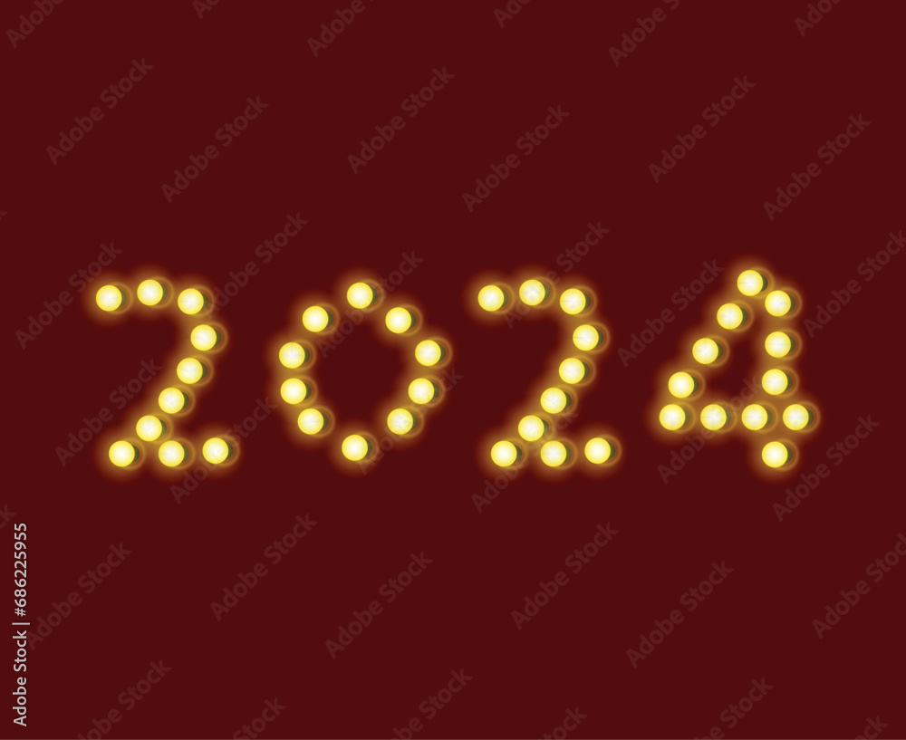 2024 Happy New Year Abstract Graphic Design Vector Logo Symbol Illustration With Maroon Background 2024 Happy New Year Abstract Graphic Design Vector Logo Symbol Illustration With Maroon Background