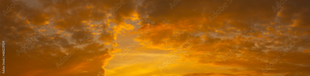Sky sunset and cloud panorama background