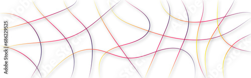 Colorful gradient random chaotic scribble lines abstract geometric pattern vector background. Abstract line art.
