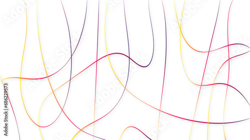 Colorful gradient random chaotic scribble lines abstract geometric pattern vector background. Abstract line art.
