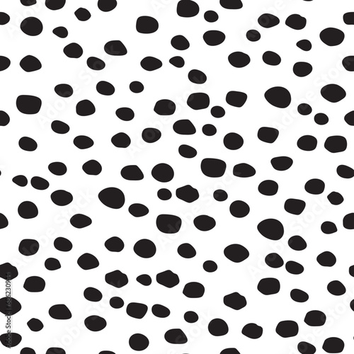 Animal Blot. Polkadot Dog Pattern. Seamless Fur Polkadot. Black Water Dot. Isolated Ink Cheetah Inkblot. White Animal Circle. Cheetah Polka Polka. Vector Dots. Oval Polka. Dalmatian Shape Texture
