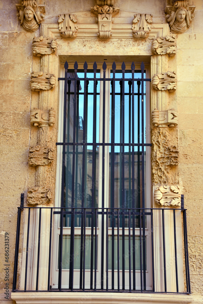 details of historic buildings in baroque style Lecce Italy