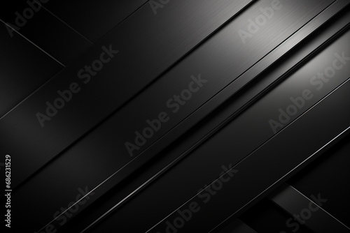 Black metallic background with stripes. 3d rendering