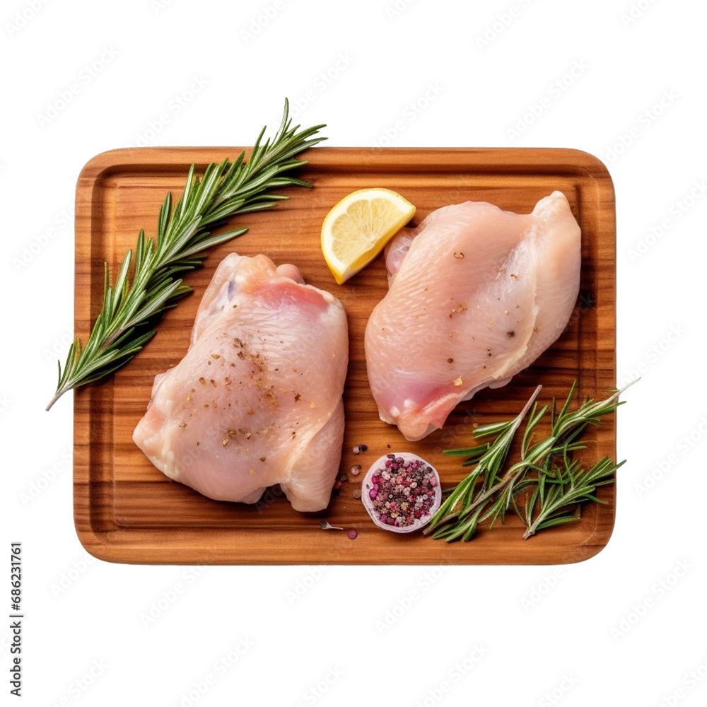 raw chicken isolated on white background
