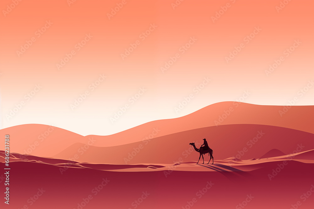 Lonely Camel in the sahara desert
